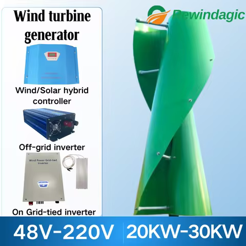 Wind Power Generator 30KW 20KW Vertical Wind Turbine With Hybrid Controller with Off-Grid Inverter o