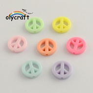 500gs Opaque Acrylic Beads Peace Sign Mixed color 16x3mm Hole: 2mm about 943pcs/500g