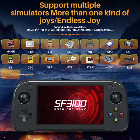SF3100 Retro Handheld Game Console | 4.5" IPS Screen, 10000+ Games, TV Output, Portable for Kids & A