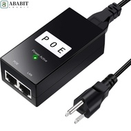 ABABIT POE Power Injector, 100Mbps 24V/48V 0.5A POE Power Supply, POE Device IEEE802.3af/at Output 4