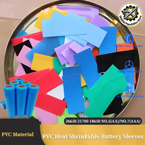 Battery Protection PVC Heat Shrink Tube - Precut Shrinkable Insulation Sleeve for 18650/26650/21700/