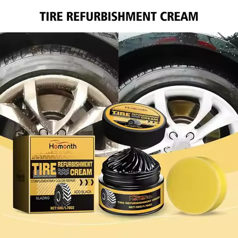 50g Tire Coating Wax Car Tire Retreading and Film Plating Cream Tire Shine Coating Wax Auto Rubber P