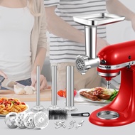 KitchenAid Food Grinder Attachment Stand Mixer Accessories FGA Slicer and Shredder Meat Stuffer Burger Press For Stand Mixer Artisan Fine Coarse Grinding Plate Grind Meat Sausage Vegetables Cheese