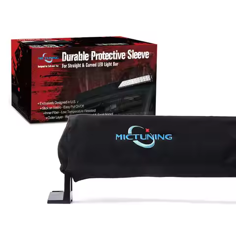 MICTUNING 22" 32'' 42'' 52'' LED Light Bar Cover Universal Straight Curved LED Bar Dustproof Windpro