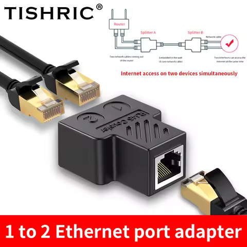 TISHRIC RJ45 1 To 2 Ways Expansion Network Port Ethernet LAN Network Splitter Rj45 Cable Port Networ