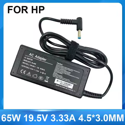 AC Adapter 19.5V 3.33A 65W 4.5*3.0mm Laptop Charger Adapter For HP Envy 17-j010us Pavilion 15-j000 C