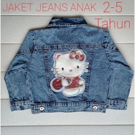 CHILDREN'S JEANS JACKET WITH FUR DOLL CHARACTER 2-7 YEARS