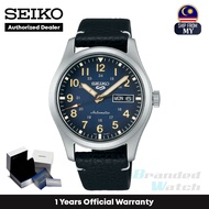 [Official Warranty] Seiko SRPG39K1 Men's Seiko 5 Sports Automatic Blue Dial Black Leather Strap Watch (watch for men / jam tangan lelaki / seiko watch for men / men watch)