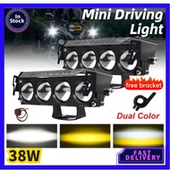 【】2PCS super bright Motorcycle LED Spotlight 4 Lens Spotlight Motorcycle Auxiliary Fog Light Dual Co