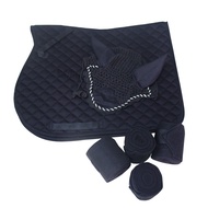 Pure Cotton Horse Saddle Pad Sweat Absorbent Ear Cover Wrap Bandage Three Piece Set Equestrian Sweat