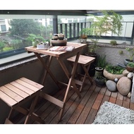 Outdoor Balcony Wooden Foldable Folding Table Set with Chairs / Round Square/ Coffee /Tea /Furniture