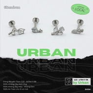 [SOLD BY PCS][CASE] TITAN Earrings G23 F136 4 Unisex Flowers Personality Stainless Steel No Itching 