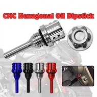 CNC Hexagon Oil Dipstick Filler Cap Aluminum Alloy Plum Blossom Engine Oil Dipstick Universal