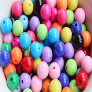 Borong Akrilik Warna Pepejal Manik Bulat Manik Longgar Manik Gula-gula Manik Plastik Warna Gula-gula