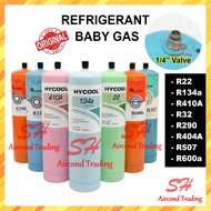 AIRCOND REFRIGERANT GAS BABY GAS R22 R134a R410A R32 R290 R404A R507 R600a HYCOOL / ICELOONG