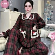 SQUARE LACE LONG PYJAMA SET DD98