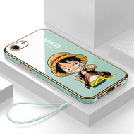 เคสoppoa83 เคสoppo a83 สวยๆ Case การ์ตูนลูฟี่หรูหรา 6D ชุบซิลิโคนอ่อนนุ่มกรอบสี่เหลี่ยมเงา Bling ฝาหลัง