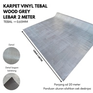 IMPORTED VINYL FLOOR CARPET BY THE METER, 2 X 1m WIDTH - WOOD GREY Motif