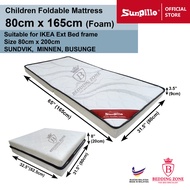 Sunpillo, Children Foldable Mattress (80cm x 165cm)(Foam)(Suitable for IKEA Ext Bedframe SUNDVIK,  M
