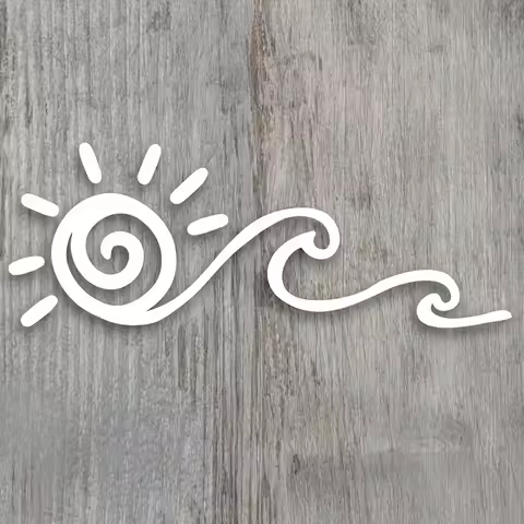 Ocean Decal Sun Decal Wave And Sun Decal Car Sticker