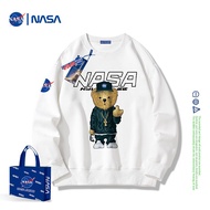 NASA เสื้อกันหนาวสเวตเตอร์คอกลมผู้ชายหลวมสบาย ๆ หลวม Oversize การ์ตูนพิมพ์เสื้อยืดแขนยาวแนวโน้มทุกการแข่งขัน  NASA co-name pullover man round neck casual loose Oversize cartoon print trendy long sleeve T-shirt M Black