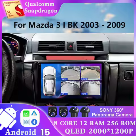 Android 15 Car Radio For Mazda 3 I BK 2003 - 2009 Qualcomm GPS 5G WIFI Video Player QLED BT Stereo 2