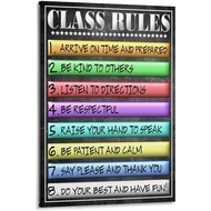 Class Rules Poster Back To School Classroom Decorations Canvas Painting Wall Art Poster For Bedroom 