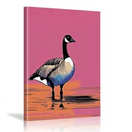1pc Framed Canada Goose Pop Art Print, Endless Summer Style Goose Mural Canvas Art Poster, Bird Love