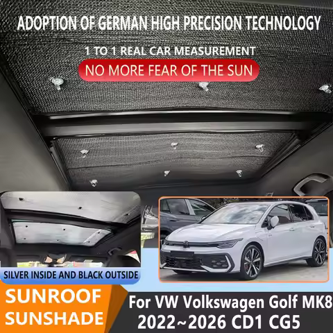 Sunroof Insulation Roof Visor For VW Volkswagen Golf MK8 2022~2026 CD1 Sunshade Anti-UV Car Panorami