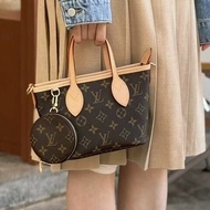 LV原花拼奶茶色背帶NEVERFULL BB側背包M46705