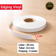 Edging Vinyl Putih 20 mm 5 Meter List PVC Tepi Kayu MDF Furniture