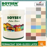 【Available】Boysen Permacoat Semi-Gloss Acrylic Latex Paint - 4L (10 Colors) Part 2 (For Concrete &amp; S