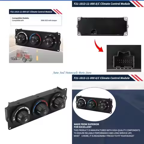 P9FD Universal HVAC Air Conditioner Heater Control Panel For T600 T660 T800 Trucks 2006 To 2025 Mode