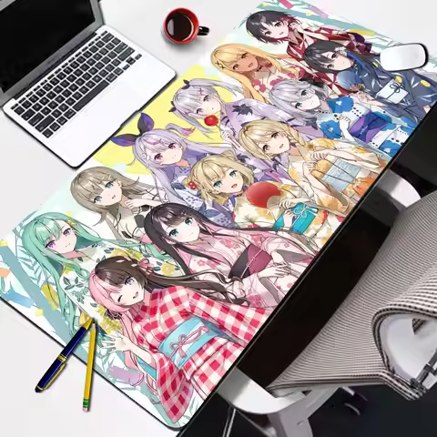 Virtual YouTuber Large Mousepad VSPO HD Printing Mouse Pad Anime Pc Gaming Accessories Students Writ