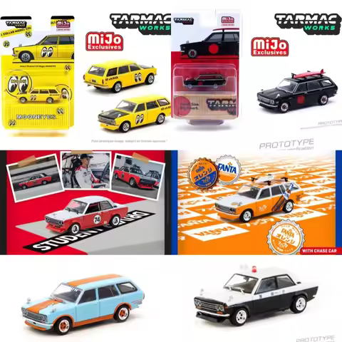 Tarmac Works TW 1:64 Bluebird 510 Wagon Sedan Mooneyes BRE46 Diecast Model Car