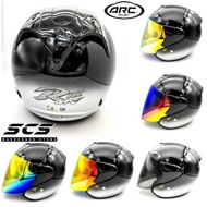 Two Tone Silver Helmet ARC RITZ Special Color Visor Smoke Rainbow Blue Purple Accessories Motor ADV 