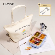 CIVAGO 304 Stainless Steel Insulated Lunch Box Large Capacity Microwaveable for Student＆Office