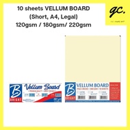 10 sheets Vellum Board Specialty Paper (Short, A4, A3, Long)