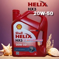 Shell Helix HX3 20W50 (4 Liter) MultiGrade Engine Oil-Toyota, Honda, Perodua, Proton, Hyundai,Nissan