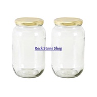 [24 Pcs] 1000ml Round Glass Jar Bottle Air Tight Storage Container For Sweet Spices | Balang Botol Kaca Bulat | 圆形玻璃小罐子