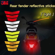 TIMEKEY 3Pcs Motorcycle Stickers Reflective Warning Trapezoidal Tail Fender Racing Bumper Decal C8G8