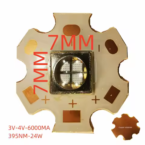 UV LED full sky led chip led 25w 365nm T6 7070 smd led ceramic beads 45mil*4 chips 385nm 395nm 405nm