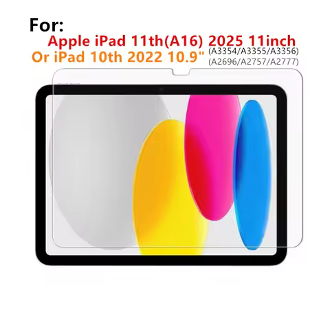 2Pcs Tempered Glass Film For Apple iPad 11th Generation 11inch 2025(A16)A3354 56 Or iPad 10th 10.9 2