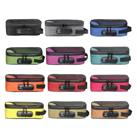 Cigarette Smoking Stash Bag Case Cigarette Tobacco Pouch Bag Combination Lock Tobacco Grinder Contai