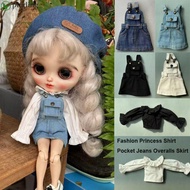 PIDDING Doll Princess Shirt, 7 Styles DIY Accessories Pocket Jeans Overalls Skirt, Fashion Casual We