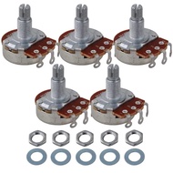 Full Size B500K Pot Split Shaft Potentiometer Tone Pots for Guitar Bass Pack of 5