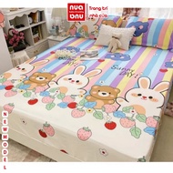 Bộ Ga Gối 3 Món 1m6x2m và 1m8x2m Drap Giường Ga Trải Giường + 2 Vỏ Gối Cotton Poly Nua Bedding
