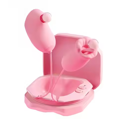 Silent 2-in-1 Women's Vibrator With Clitoris & G-spot Features Adult Couple For Egg Nipple Sucking T