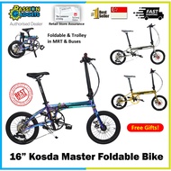 Local Seller 16Inch Kosda 8s /9S Master Electroplated Foldie Bike Foldable Bicycle Colourful 9 Speed