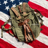 backpack Vintage Romanian military backpack. 70's 70's Genuine Leather Shoulder Strap
